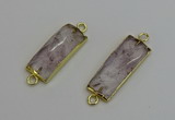 NGC5076 12*30mm - 15*35mm faceted rectangle light amethyst connectors