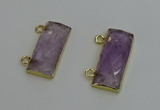 NGC5097 12*30mm - 15*35mm faceted rectangle light amethyst connectors