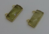 NGC5098 12*30mm - 15*35mm faceted rectangle lemon quartz connectors