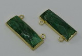 NGC5105 12*30mm - 15*30mm rectangle African green stone connectors