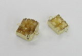 NGC512 15*16mm - 16*17mm freeform druzy agate connectors