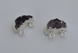 NGC5124 10*20mm - 12*20mm moon druzy amethyst gemstone connectors