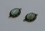 NGC5133 16*20mm oval amazonite gemstone gemstone connectors