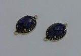 NGC5134 16*20mm oval lapis lazuli gemstone gemstone connectors