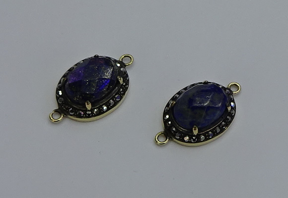 NGC5134 16*20mm oval lapis lazuli gemstone gemstone connectors