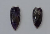 NGC5149 16*35mm - 18*40mm arrowhead amethyst connectors