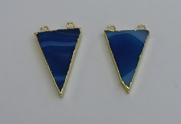 NGC5161 25*35mm - 30*40mm triangle agate gemstone connectors