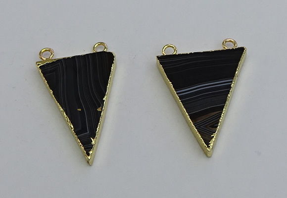 NGC5164 25*35mm - 30*40mm triangle agate gemstone connectors