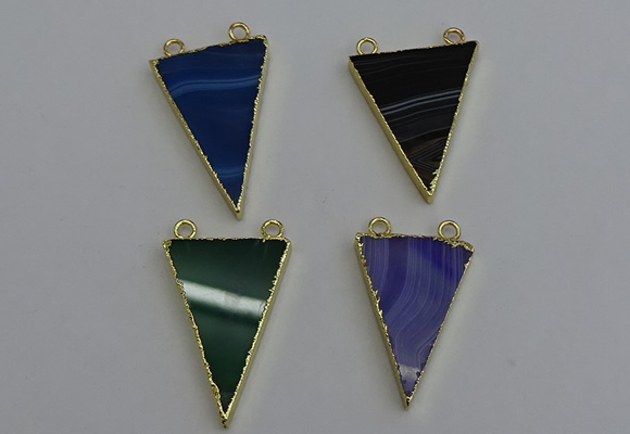 NGC5165 25*35mm - 30*40mm triangle agate gemstone connectors