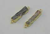 NGC5178 8*30mm - 10*35mm rectangle druzy agate connectors