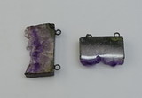 NGC5182 20*35mm - 22*40mm freeform druzy amethyst connectors