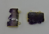 NGC5184 20*35mm - 22*40mm freeform druzy amethyst connectors