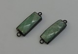 NGC5195 12*30mm - 15*30mm faceted rectangle amazonite connectors