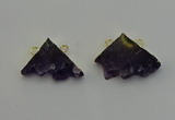 NGC5221 22*30mm - 25*35mm freeform druzy amethyst connectors