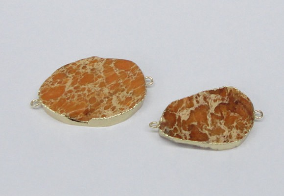 NGC523 20*30mm - 30*40mm freeform sea sediment jasper connectors