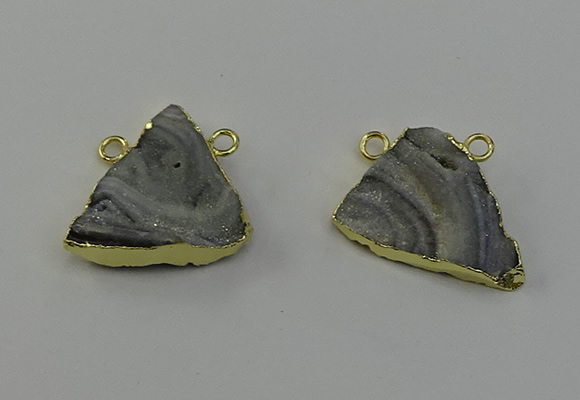 NGC5262 22*30mm - 25*30mm triangle druzy agate connectors