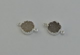 NGC5289 15mm - 16mm coin druzy agate gemstone connectors