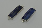 NGC5305 12*30mm - 15*35mm faceted rectangle lapis lazuli connectors