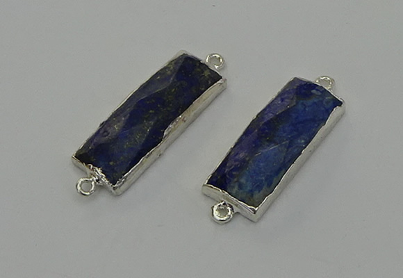 NGC5305 12*30mm - 15*35mm faceted rectangle lapis lazuli connectors