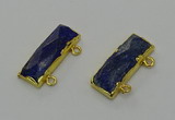 NGC5309 12*30mm - 15*35mm faceted rectangle lapis lazuli connectors