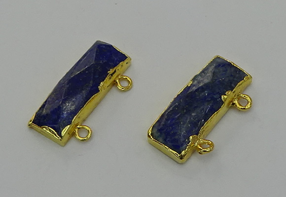 NGC5309 12*30mm - 15*35mm faceted rectangle lapis lazuli connectors