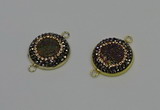 NGC5315 20mm - 22mm coin plated druzy agate connectors