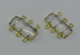 NGC5350 12*30mm - 15*30mm faceted rectangle white crystal connectors