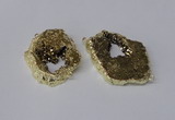 NGC536 25*35mm - 35*45mm plated druzy agate gemstone connectors