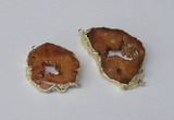 NGC537 25*35mm - 35*45mm plated druzy agate gemstone connectors