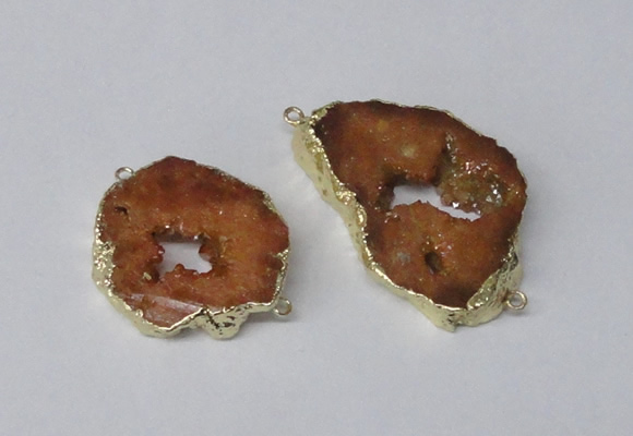 NGC537 25*35mm - 35*45mm plated druzy agate gemstone connectors