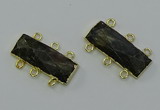 NGC5370 12*30mm - 15*30mm faceted rectangle labradorite connectors