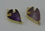 NGC5377 20*35mm - 25*40mm arrowhead light amethyst connectors