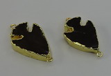 NGC5386 20*35mm - 25*40mm arrowhead smoky quartz connectors