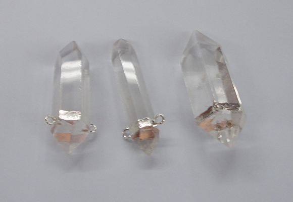 NGC540 10*35mm - 12*45mm faceted nuggets white crystal connectors