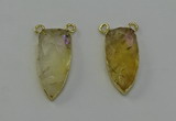 NGC5402 16*35mm - 18*40mm arrowhead citrine gemstone connectors