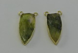 NGC5405 16*35mm - 18*40mm arrowhead green rutilated quartz connectors