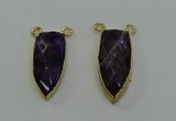 NGC5416 16*35mm - 18*40mm arrowhead amethyst connectors