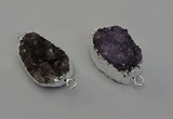 NGC5455 20*25mm - 20*30mm freeform druzy amethyst connectors