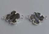 NGC5458 20mm - 22mm flower druzy agate connectors wholesale