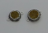 NGC5466 14mm - 15mm flower plated druzy agate connectors wholesale