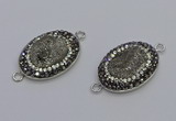 NGC5470 18*25mm oval plated druzy agate gemstone connectors