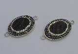 NGC5471 18*25mm oval plated druzy agate gemstone connectors