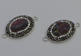 NGC5473 18*25mm oval plated druzy agate gemstone connectors