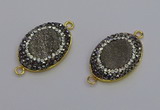 NGC5480 18*25mm oval plated druzy agate gemstone connectors