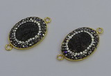 NGC5481 18*25mm oval plated druzy agate gemstone connectors