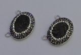 NGC5491 18*25mm oval plated druzy agate gemstone connectors