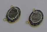 NGC5500 18*25mm oval plated druzy agate gemstone connectors