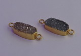 NGC5510 10*20mm - 11*22mm freeform druzy agate connectors