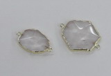 NGC552 18*25mm - 30*35mm freeform quartz gemstone connectors