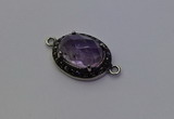 NGC5527 16*20mm oval light amethyst connectors wholesale